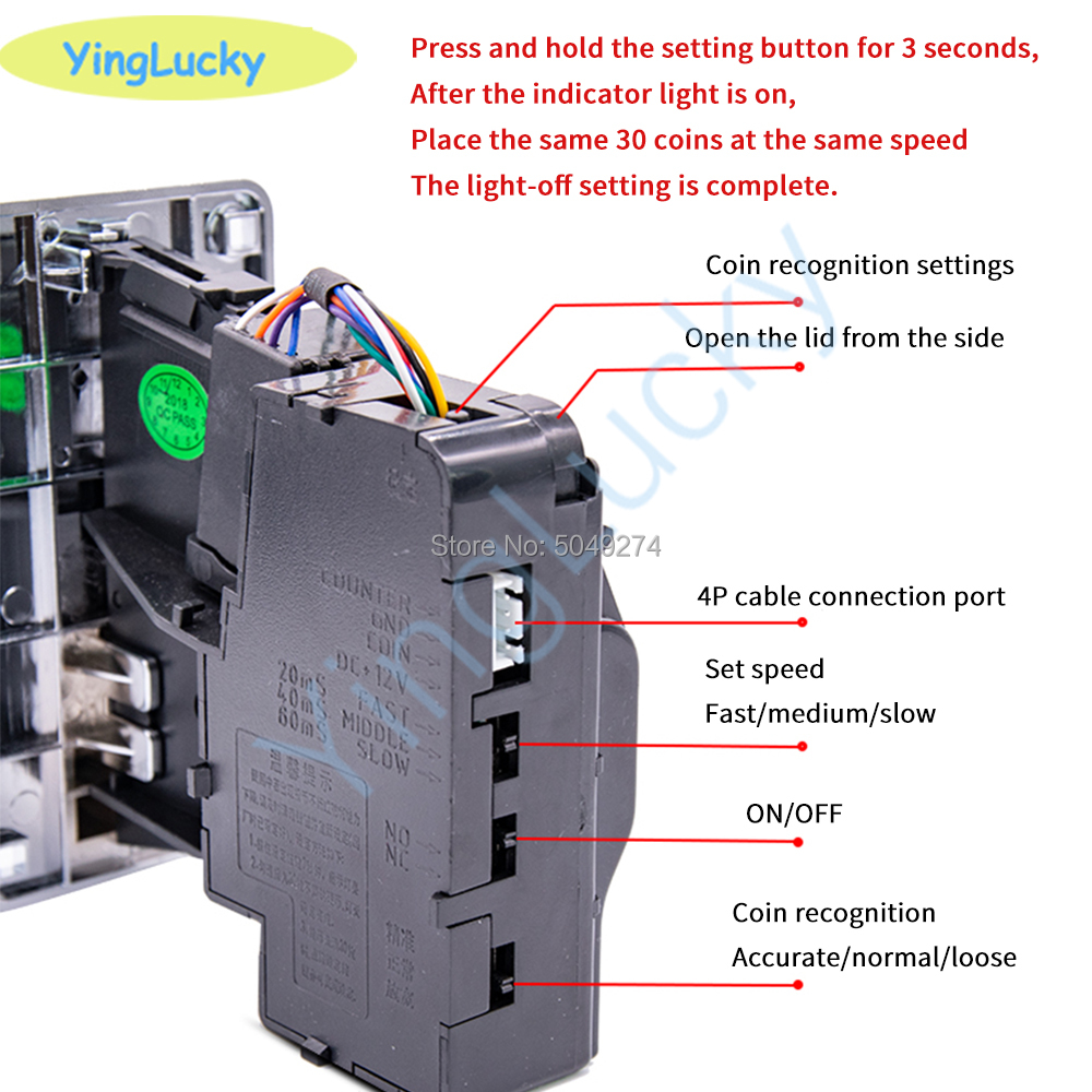 Yinglucky myntväljare gd -007 andra generationens myntacceptor för gungbil dockmaskin varuautomat