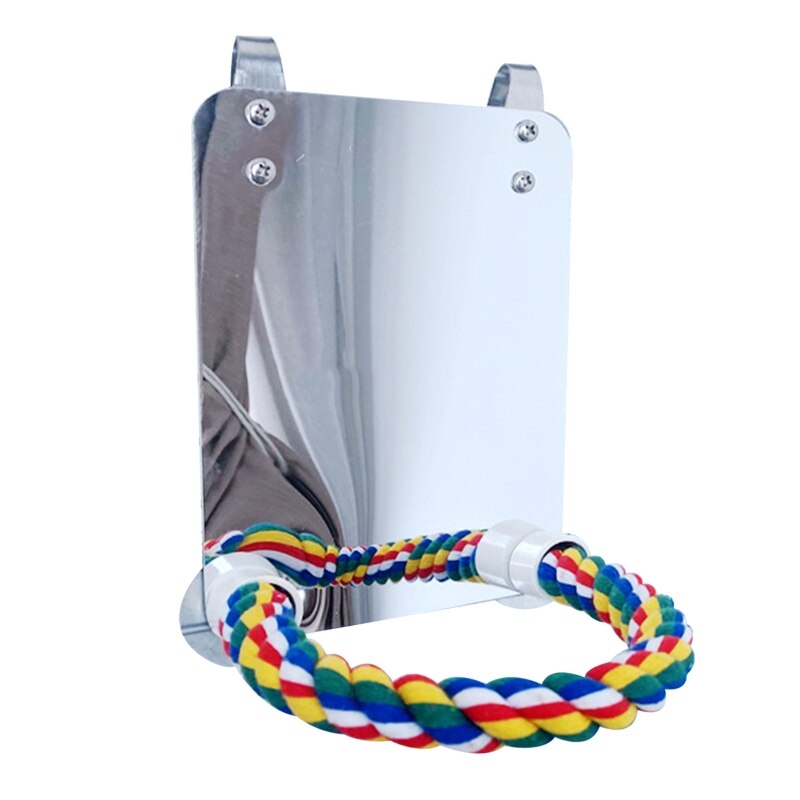 Acryl Vogel Spiegel Met Touw Zitstokken Vogel Speelgoed Schommel Comfy Baars Voor Parkiet: L