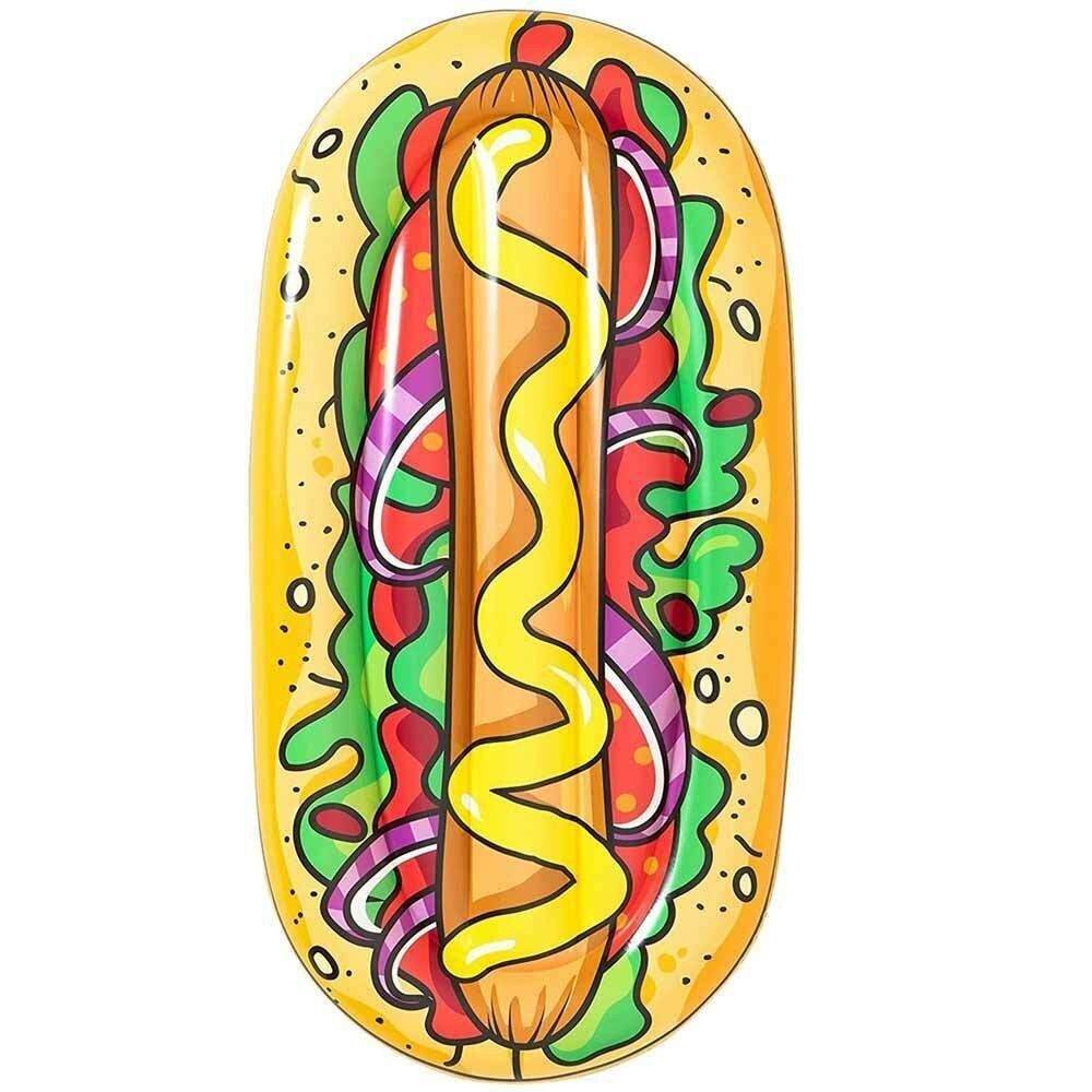 MATERASSINO ISOLA GONFIABILE STAMPA caldo cane PVC cavalla PISCINA 190 X 109 CM