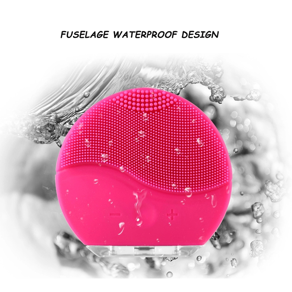 Mini brosse électrique ultrasonique de nettoyage de visage de Silicone portatif USB chargeant le nettoyeur profond de Vibration de Massage de lavage de peau de pores