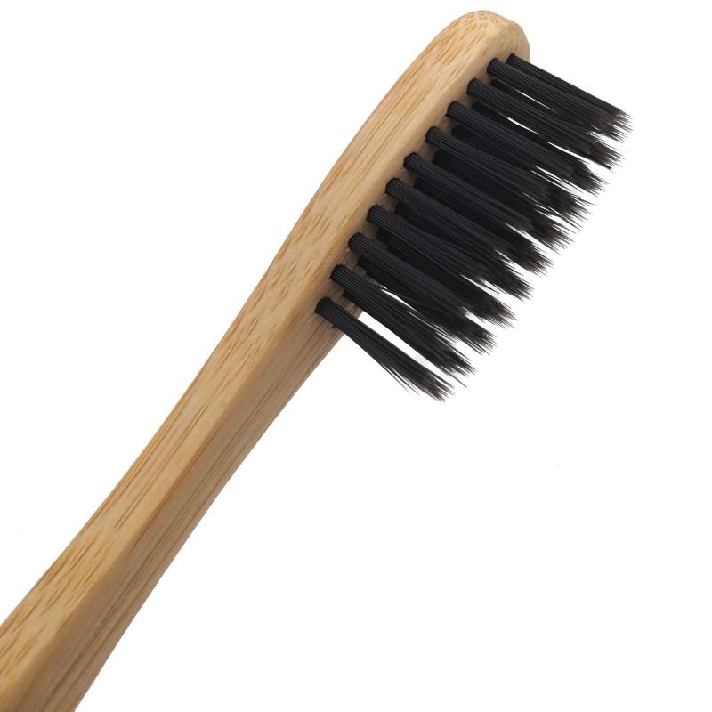 1 st naturlig bambu tandborste platt bambu skaft mjuk vuxen tandborste miljövänlig tandborste