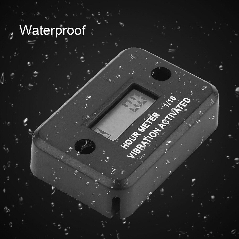 waterproof Digital Vibration Hour Meter With LCD 5 digit digital display fit for Vibrating Machine Motorcycle ATV Boat Marine