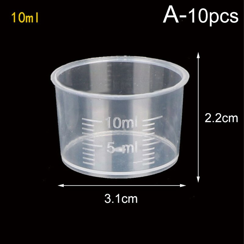 20ml/30ml/50ml/300ml/500ml/1000ml Clear Plastic Graduated Measuring Cup for Baking Beaker Liquid Measure Jug Cup Container: A-10pcs