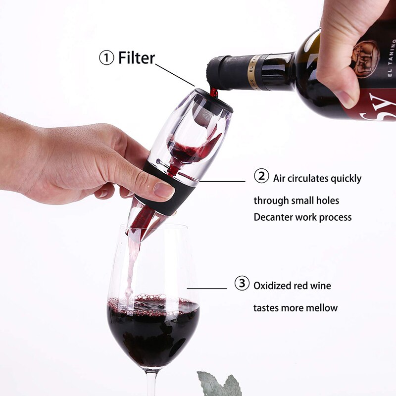 Red Wine Aerator Mini Filter Magic Decanter Essential Wine Quick Aerator Wine Hopper Filter bar Essential Equipment Set