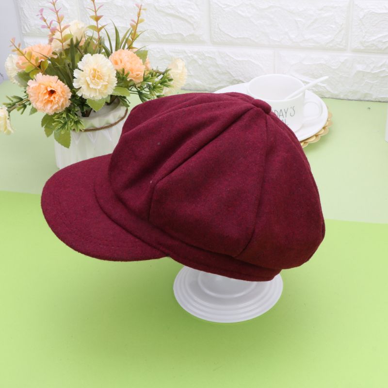 1 pc høst vinter beret lue låve låve takrenne jenter ull avisgutt kunstner flat lue 3 farger