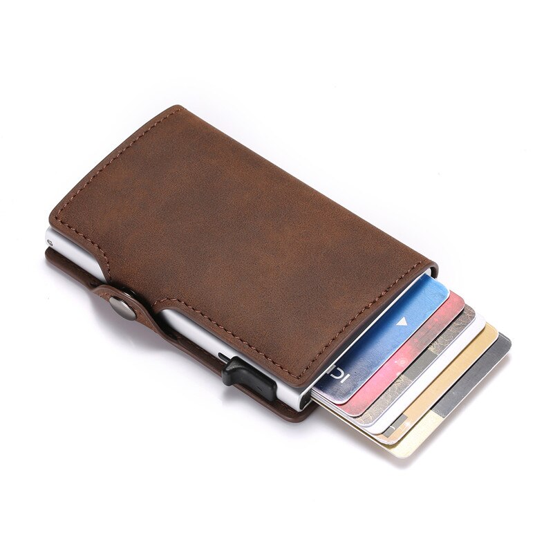 Zovyvol Vrouwen Mode Creditcardhouder Pu Leer Metalen Rfid Aluminium Doos Travel Card Portemonnee