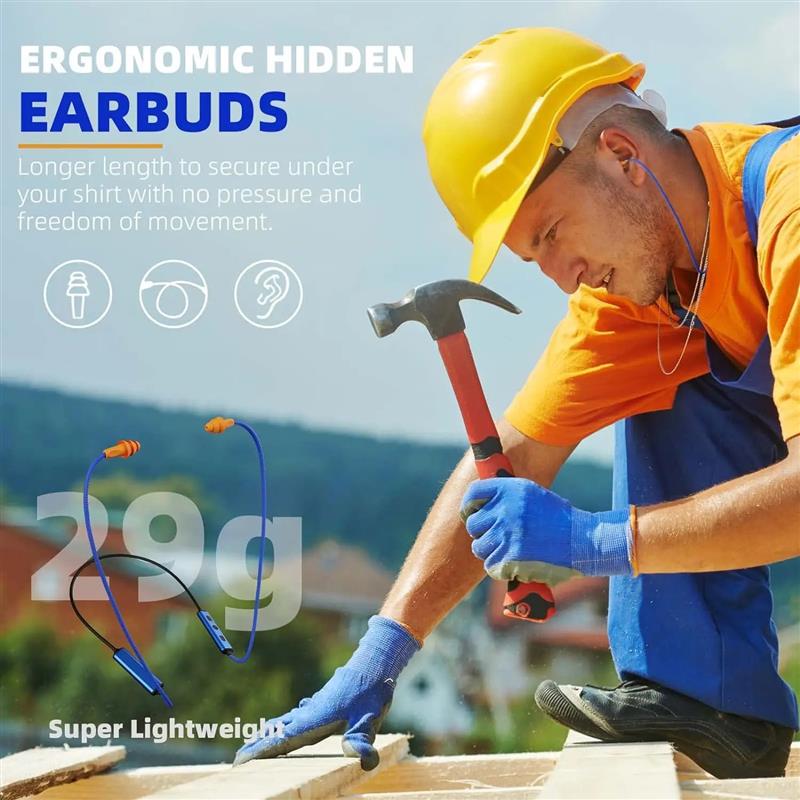 Ear Plugs Bluetooth Headset for Work, Noise Suppression, Hearing Protection,Construction Sites, Production lines, Noisy Places