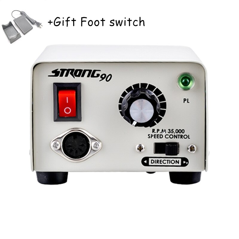 Strong 210 Marathon Power Control Box For Micromotor Handpiece 65W Manicure Pedicure machine Electric Nail Drill Pedal Equipment: strong 90 / US