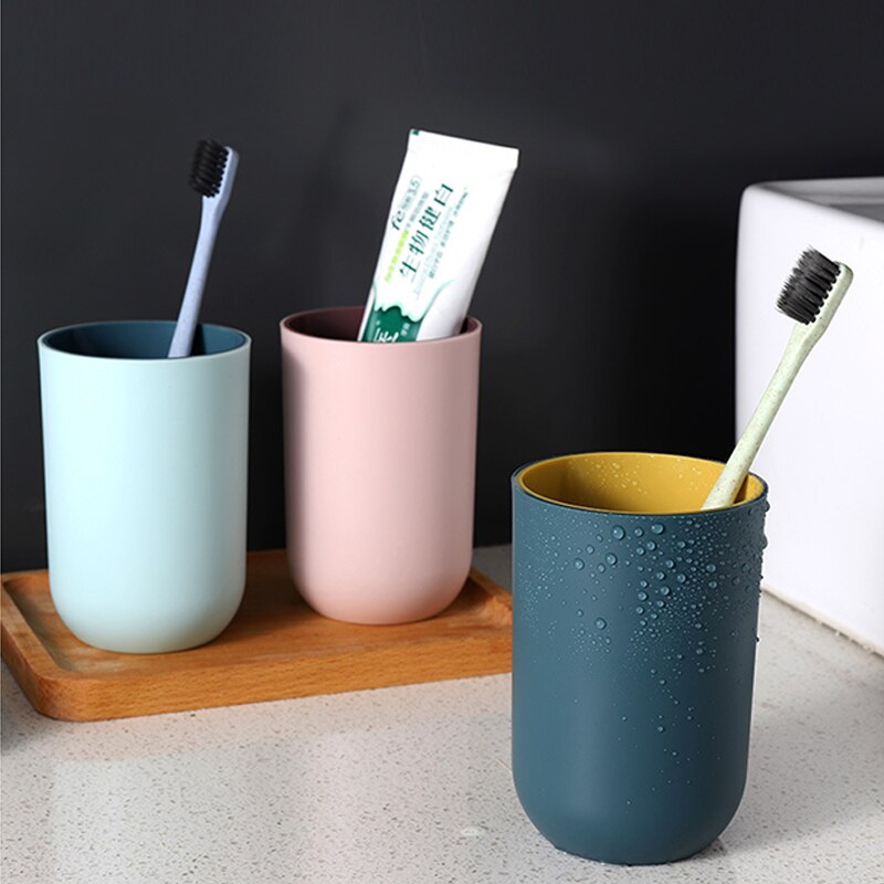 Wash Cups Toothbrush Cup Box Multifunction Tooth Mug PP Wheat Washing Tooth Cup Brush Holder Home Bathroom Accessories