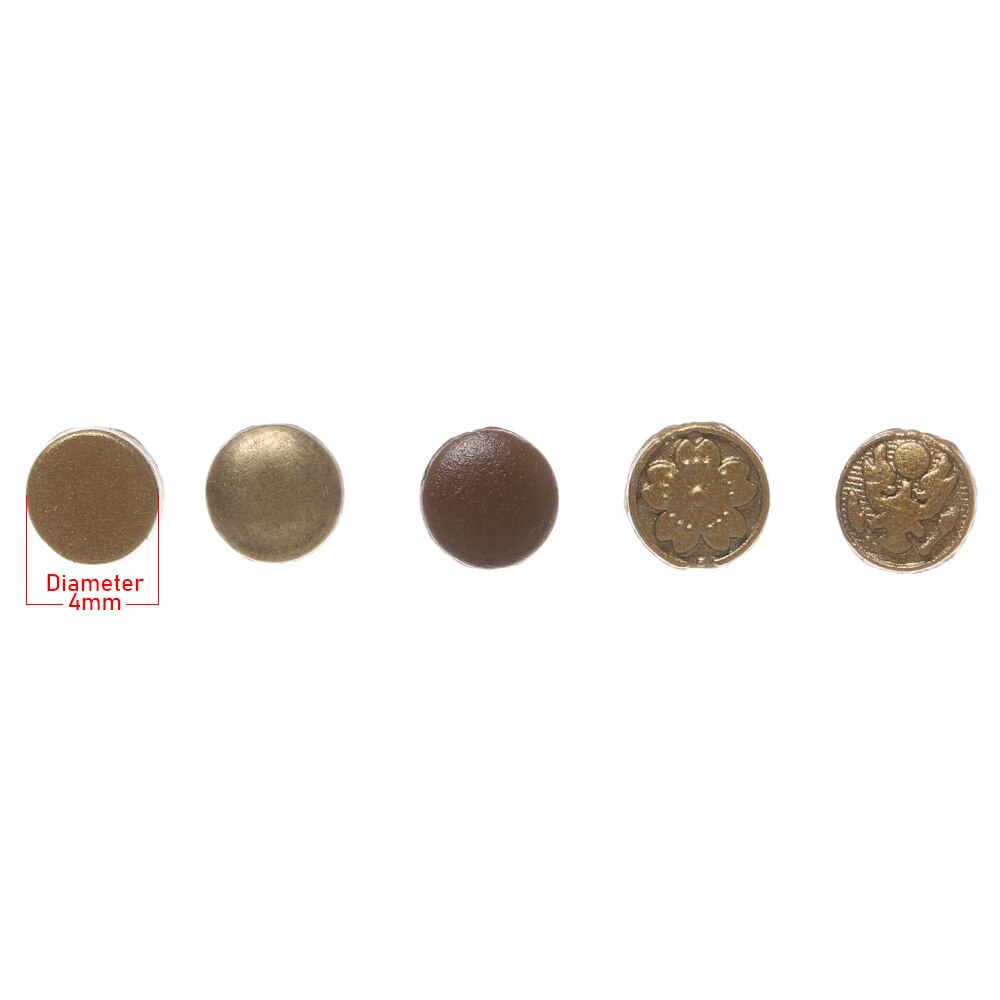 Mini Botón de 4mm para ropa de muñeca, hebilla de Metal impresa, decoración, hebillas para 20/40, accesorios de costura para ropa de muñeca, DIY, 1/6 Uds.