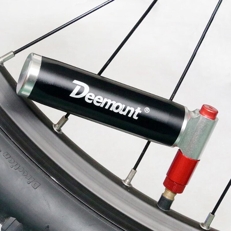 Deemount Top Bicycle CO2 Cartridge Air Pump Mini Portable Ball Cycling Mountain Bike Tire Pump Inflator Dual Head: Black