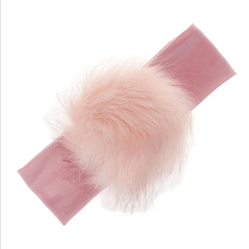 Kinderen pompons hoofdband meisjes winter katoenen elastische haarbanden tulband voor kinderen bal haaraccessoires meisjes