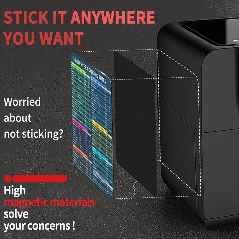 Air Friteuse Koken Tijd Grafiek Magnetische Cheat Sheet Set Magnetische Fornuis Stickers 425B