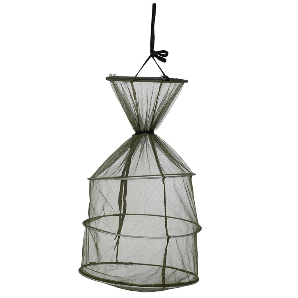 Folded Fishing Net Trap for Shrimp Carp Crayfish Crab Baits Mesh Trap Green