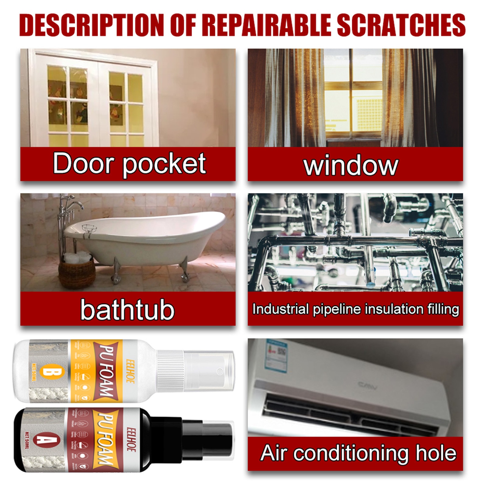 Multi-purpose Foaming Agent for Home Accessories One Component Polyurethane Foam Sealant Agent