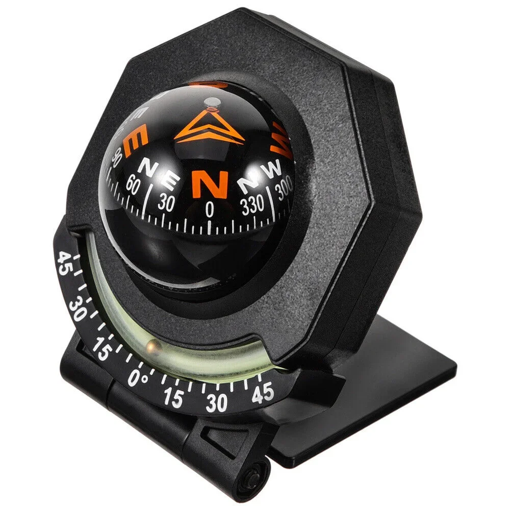 2-in-1 car compass with inclinometer guide ball foldable high precision navigation Car decoration Car interior accessories: Default Title