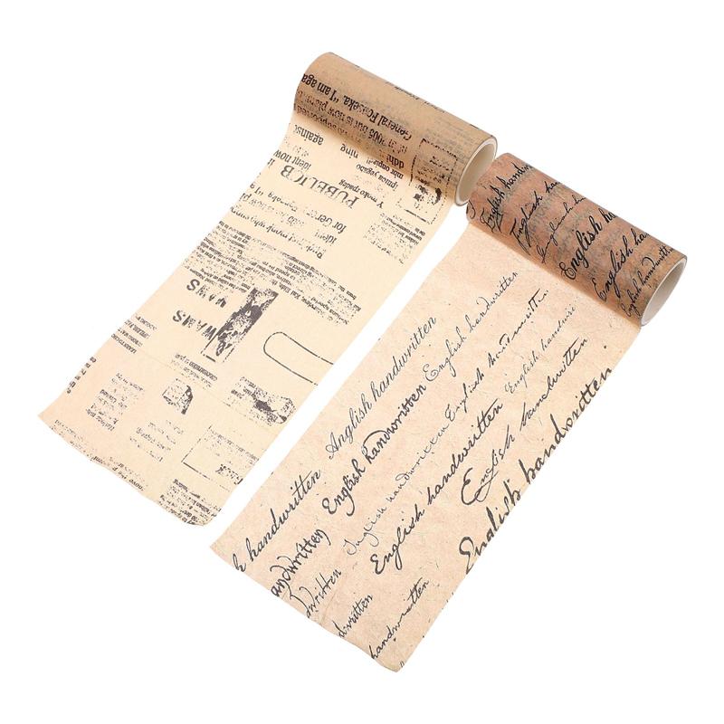 2 rollos de cinta Vintage antigua, cinta decorativa ancha clásica para álbum de recortes, libro de recortes y pegatinas de papel
