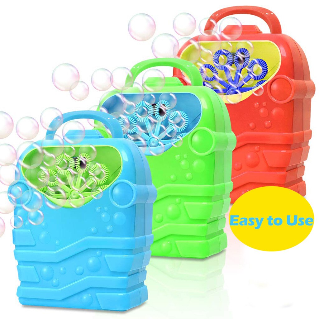 Kids Cute Funny Red Cartoon Automatic Electric Bubble Machine Blower Handle Battery Powered Outdoor Sports Soap Bubble Maker Toy