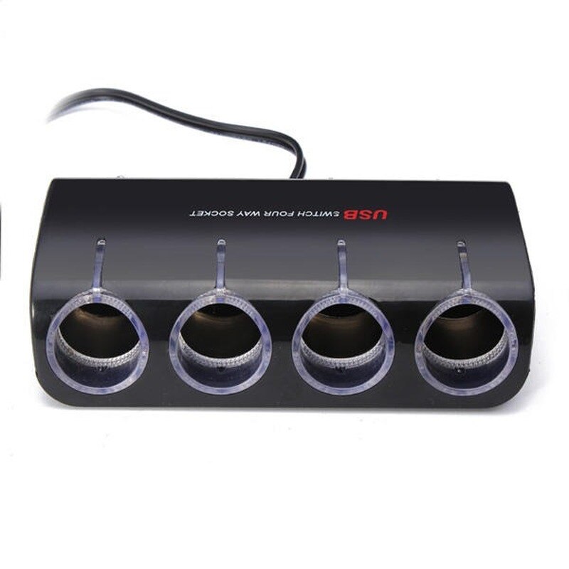 WF-074 4 Way Car Cigarette Lighter Socket Splitter Charger 120W