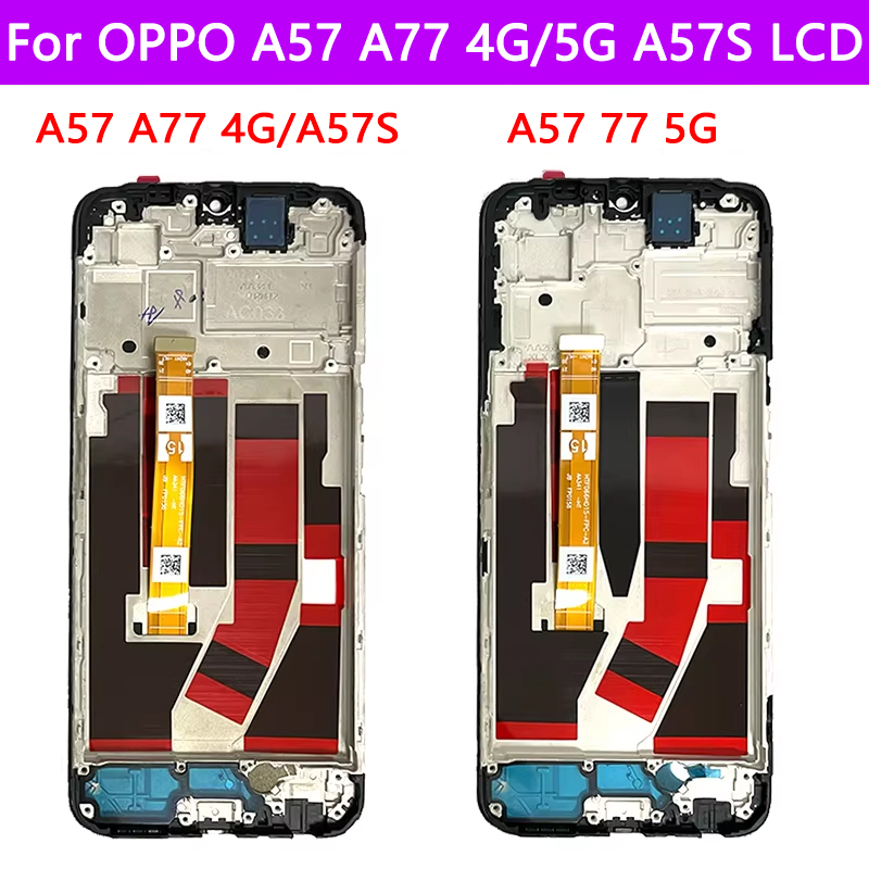 Tested For Oppo A57/A77 4G CPH2387 2385 LCD A57S Display Screen+Touch Panel Digitizer For Oppo A57/A77 5G PFTM20 CPH2339 LCD