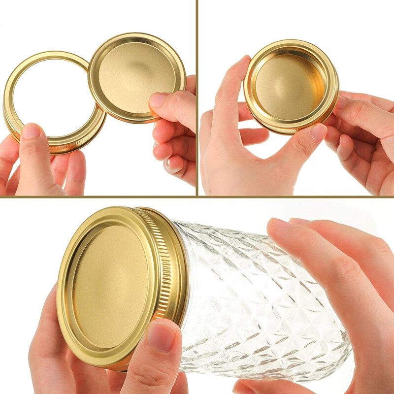 20-Piece Can Lid, Split Lid, Conventional Can Lid, Leak-Proof Storage Can Lid Compatible with Mason Jars