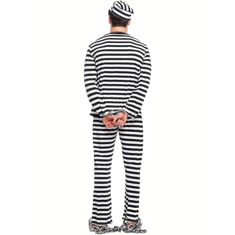High Stretch Prisoner Costume for Makeup Party stage Performance ClothingMen's Party Costume