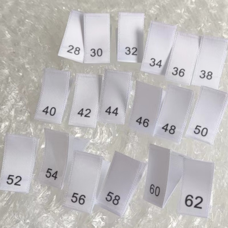 50 stks Satijn Maat Label voor baby 74 80 86 92 98 104 110 116 122 134 140 146 152 158 164 170 Print Sizing Labels