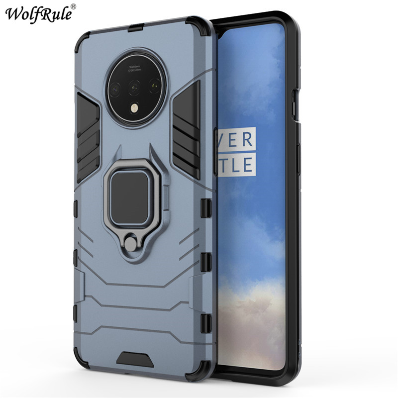 Per Oneplus 7T Titolare Anello Armatura Protettiva Posteriore Dura Della Copertura Della Cassa Del Respingente Per Oneplus 7T Cassa Del Telefono Per oneplus 7T 6.55'': NavyBlue