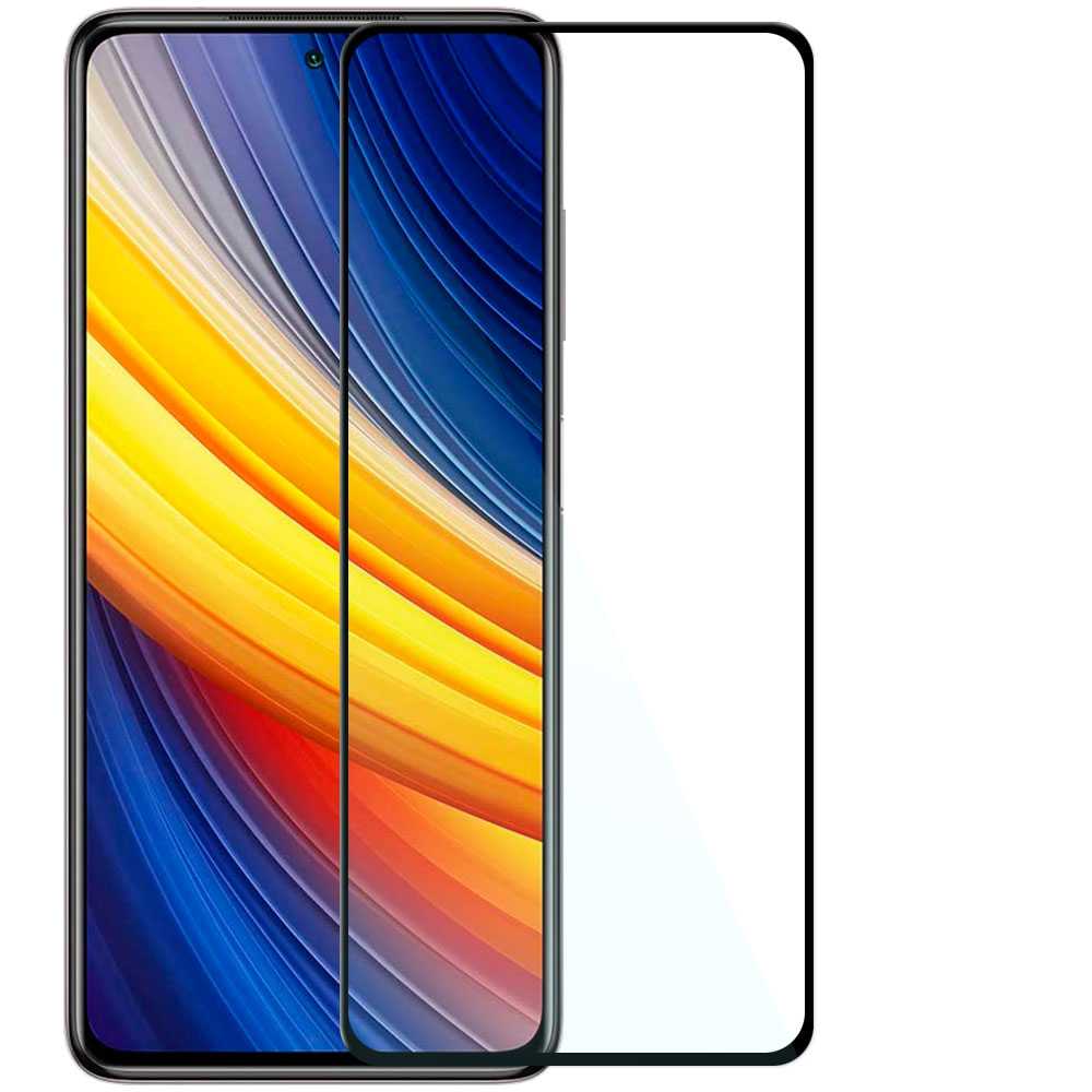 Displayschutz für Xiaomi Pocophone POCO X3 NFC/Profi Schutzfolie Schutzglas 9H 9D Prämie Glas AntiShock Kratzer Schwarz