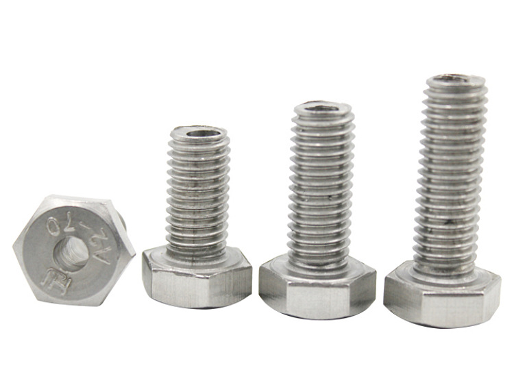 Tornillo hueco de acero inoxidable 304, perno Hexagonal externo especial, máquina de roscado, tornillo de agujero pasante