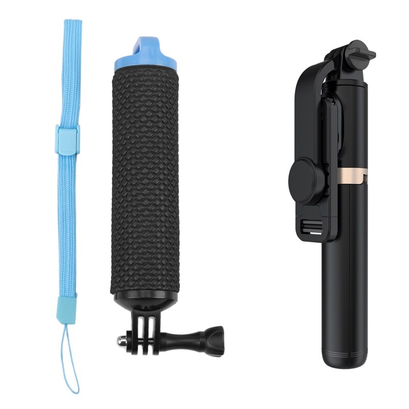 1x Waterdichte Floating Hand Grip, onderwater Selfie Stok & 1X3 In 1 Mini Selfie Stok Telefoon Statief Uitschuifbare Monopod