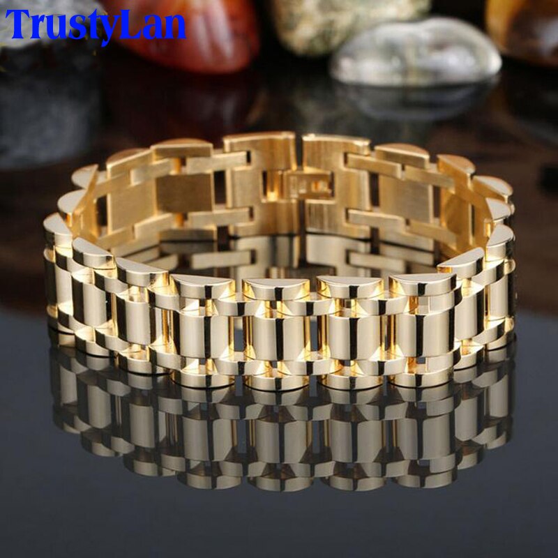 Trustylan Gouden Armband Mannen Luxe Beste Vrienden Mannen Sieraden Armband Mens Chain Armbanden Armbanden Rvs