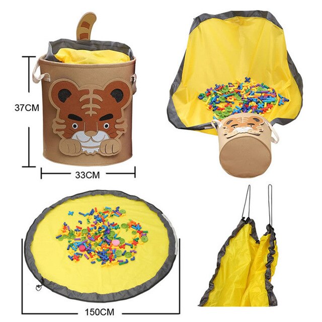 Hot Sale Portable Kids Toy Storage Bag Play Mat For Lego Toys Organizer Bin Box New Organizer