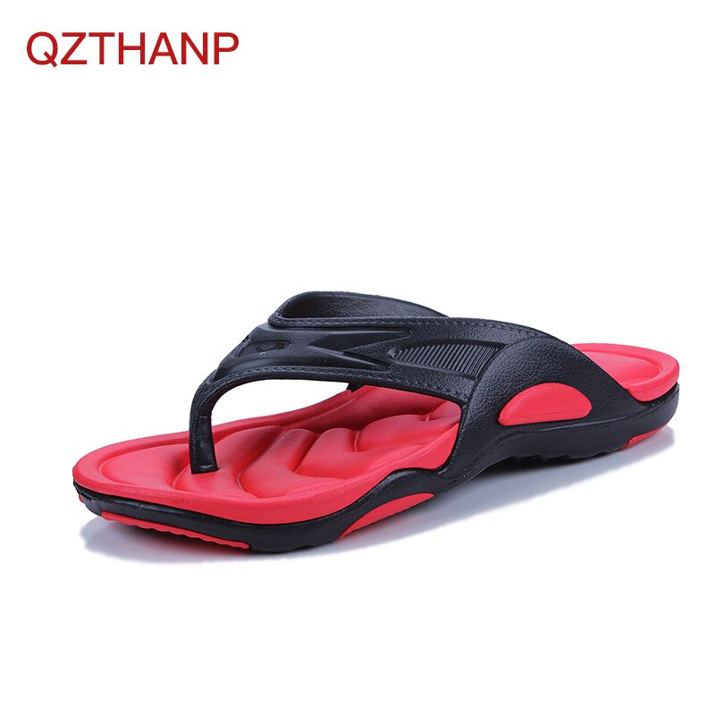 Stor storlek herr tofflor skor sommar vatten manliga sandaler man vuxen lägenheter andas strandtofflor herr flip flops med öppen tå: Röd / 9.5