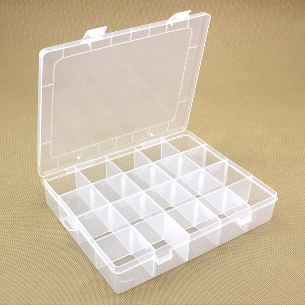Caja de joyería de plástico transparente desmontable con rejilla fija, caja de clasificación multiclase, para guardar pendientes, pastillas pequeñas, portátil, 20 unidades