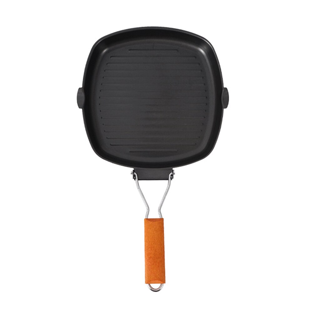 Outdoor Camping Frying Pan Ultralight Iron Steak Pot with Foldable Handle Outdoor Frypan Cooking Tableware Camping Pot