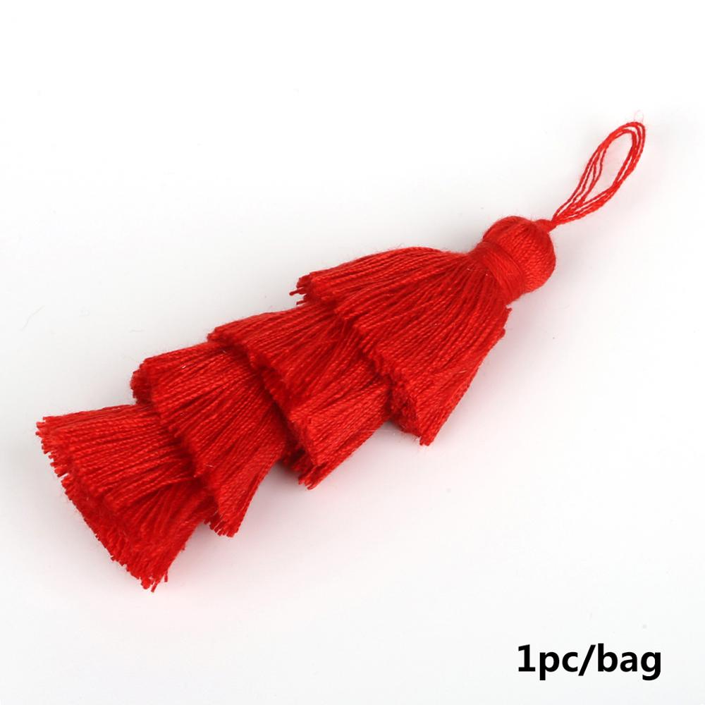 Pampilles en Poly coton 4 couches | Pour décoration de mariage, sac de vêtement accessoire rideaux de couture, pendentifs pampilles à la pour bricolage: Red