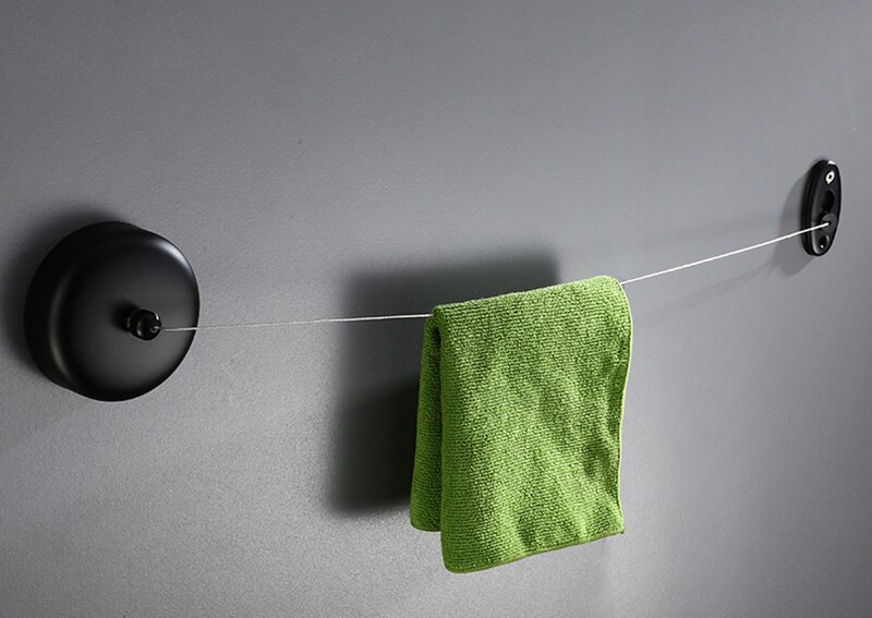 Black Retractable clothesline indoor Stainless Steel Round square Clothesline outdoor Clothes Dryer 2.8m clothesline rope