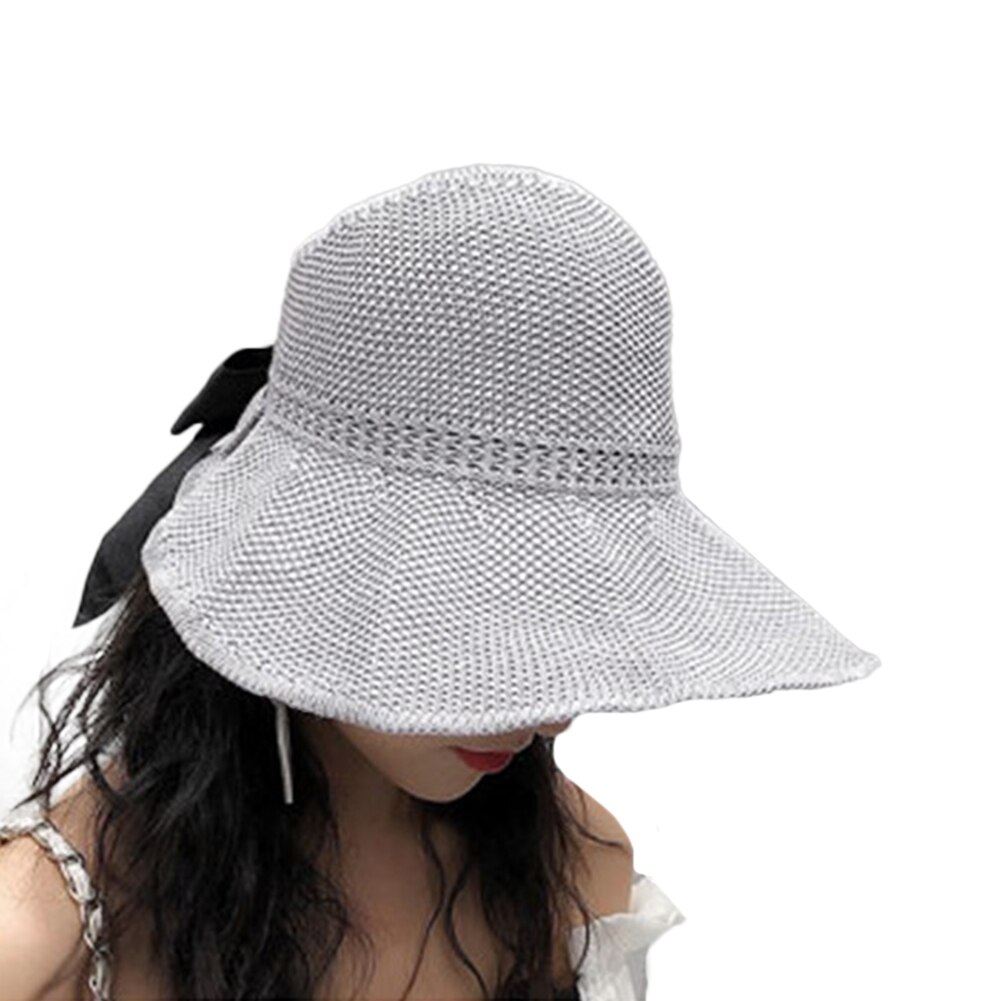 Women Girl Straw Hat Summer Cap Hand-Made Folding Beach Round Fisherman Basin Hat