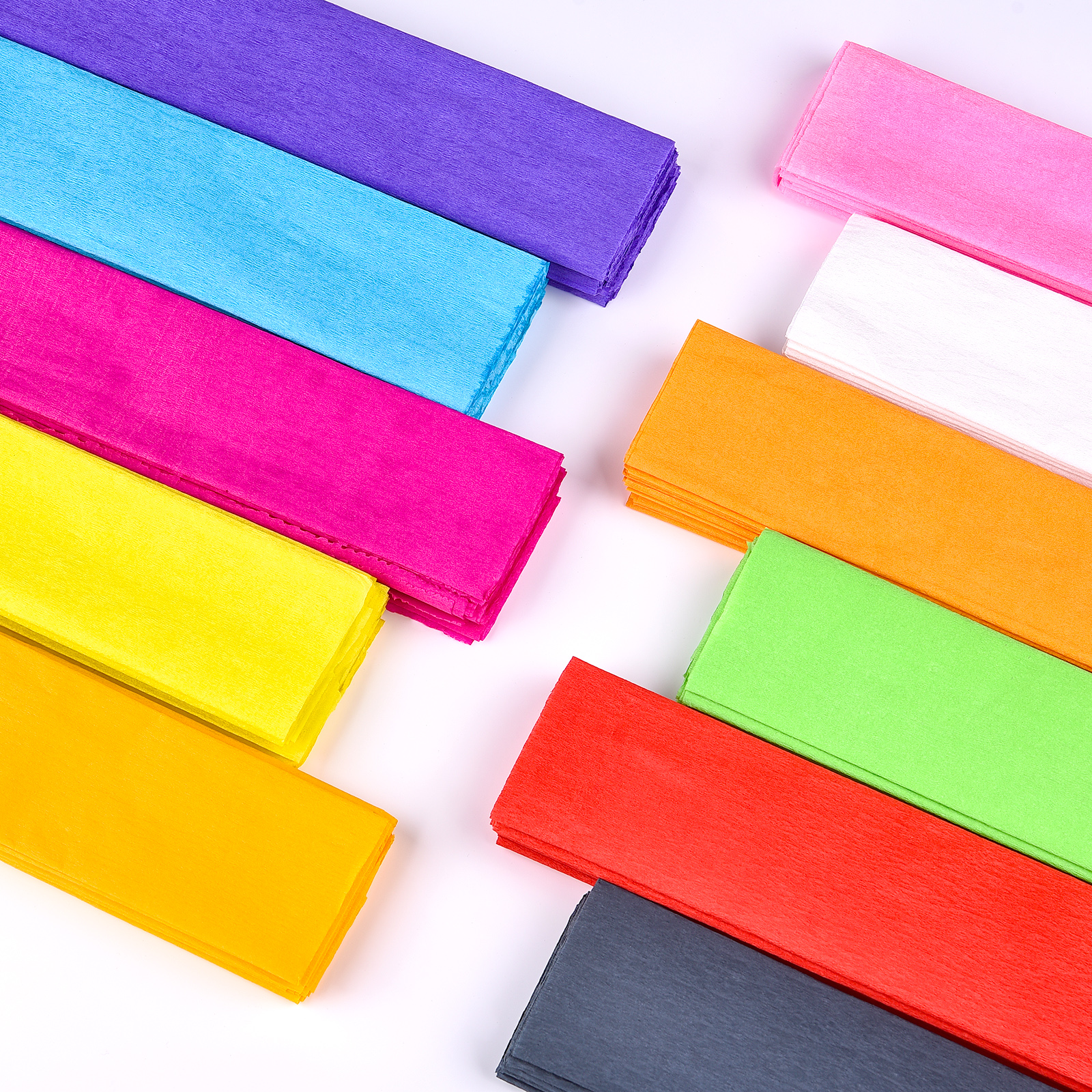 10 Uds. De papel crepé de 50x75cm, rollo de papel de crepé de Origami arrugado, artesanía de papel DIY, decoración de flores, papel para envolver , artesanía
