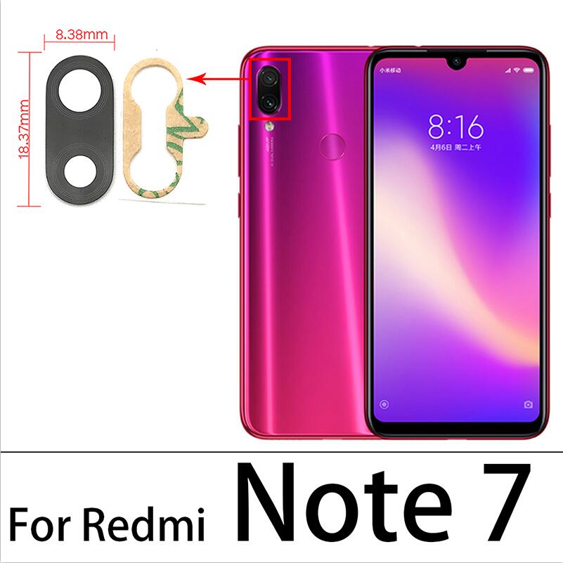 2 Pz/lotto, obiettivo di Vetro della Fotocamera Posteriore posteriore Con Colla Per Xiaomi Redmi 6 7 8 6A 7A 8A S2 5A 6A Nota 6 7 8 K20 Pro Per Xiaomi Mi 9T Pro: Redmi Note 7