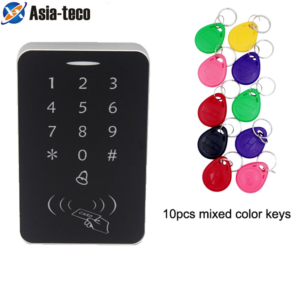 125Khz RFID Access Control System Security Proximity Entry Door Lock RFID/EM Keypad Card Access Control Door Opener: AC and 10 color Keys