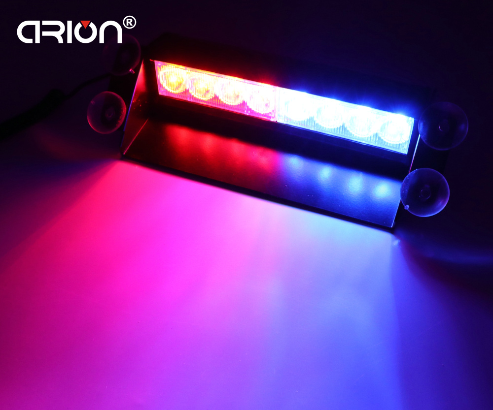 CIRION 8 LED Strobe Flash Warning EMS Police Car Light Flashing Firemen Fog 8LED High Power Red&amp;Blue Yellow Red Blue