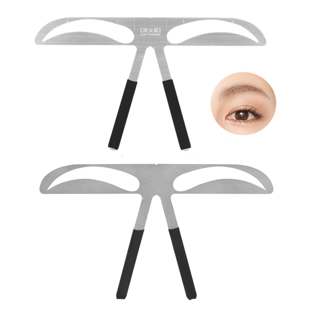 Makeup Eyebrow Stencil Ruler Eyebrow Metal Permanent Makeup Tattoo Position Shape Ruler for Beauty Cosmetic DIY Template Tools