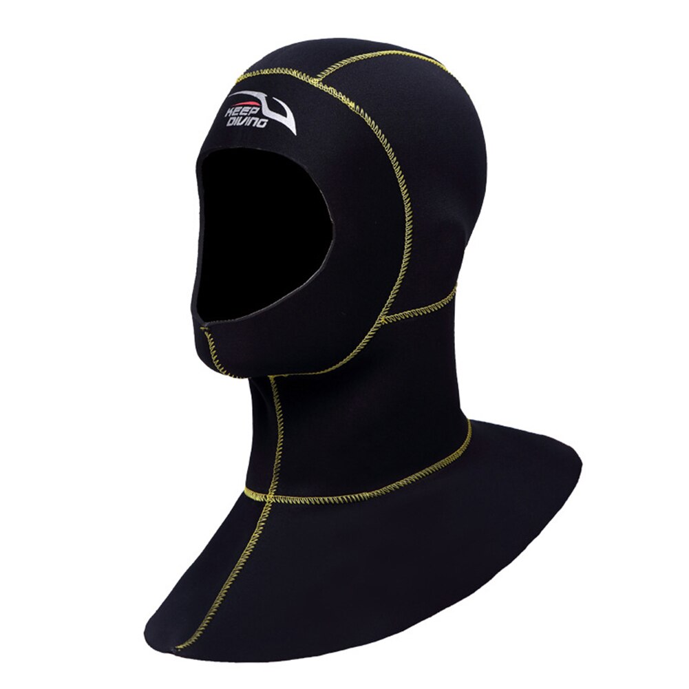 3MM Neoprene Scuba Diving Hood with Shoulder Wetsuit Hood Snorkeling Hat Headgear ALS88: yellow  XL