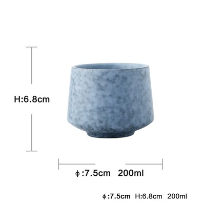 Tasse d'eau à thé de couleur unie, tasse à thé en céramique faite à la main, couleur de pierre, verres à café mat: A