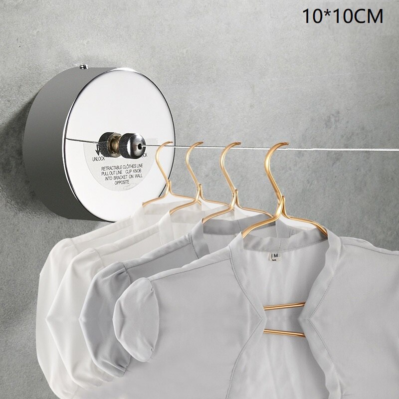 Indoor Outdoor Waslijn Onzichtbare Intrekbare Gratis Ponsen Muur Opknoping Balkon Badkamer Krimpen Droogrek Touw: B-Round steel wire