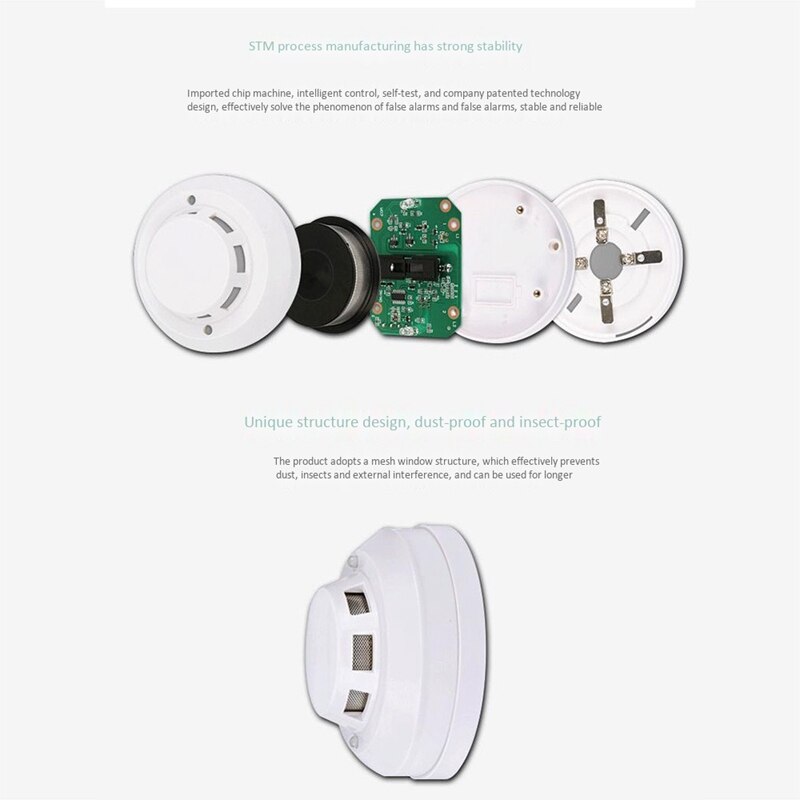 Wired Smoke Detectors Home Security Wired Alarms Automatic Recovery with Relay Output