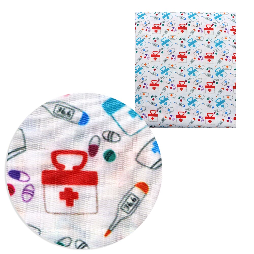 50*140cm Krankenschwester Liebe Herz Gedruckt Polyester Baumwolle Stoff Gewebe freundlicher Heimat Textil DIY Stoff NäHenne Tilda Puppe, 1Yc10730: 1105230001