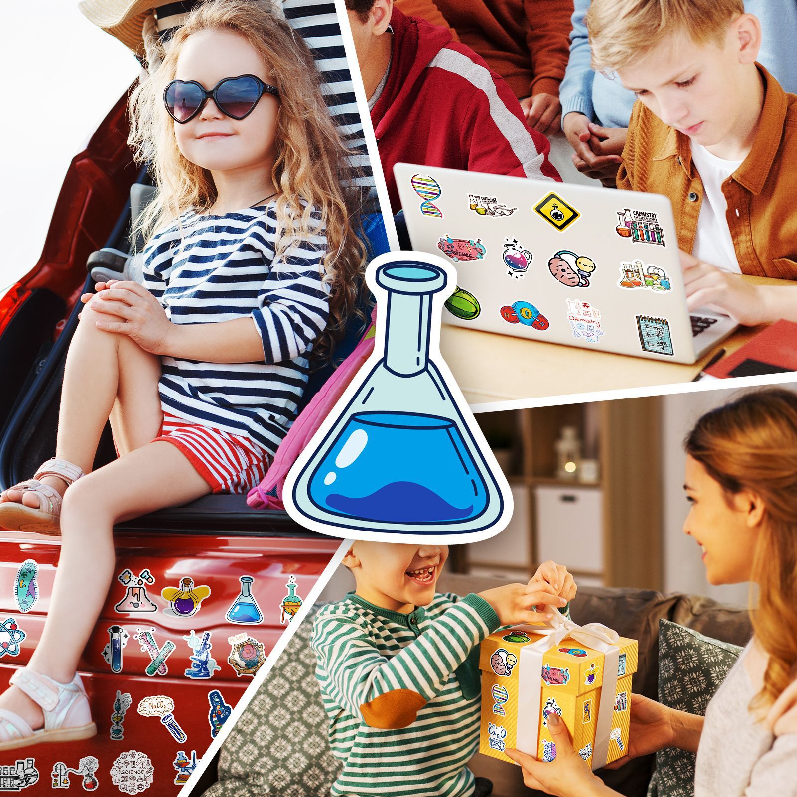 10/25/50 stk. kemiske laboratoriegraffiti klistermærker til gør-det-selv scrapbog papirvarer vandflaske telefon bærbar computer guitar klistermærker